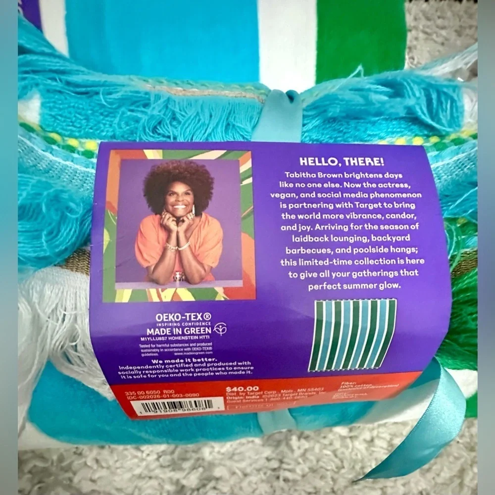 RARE Tabitha Brown x Target NWT Beach Towel for Two (2 towels)